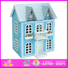 2014 новые дети деревянная Кукла дом игрушка, популярная Детская деревянная дом куклы, горячие продажи детские игрушки, высокое качество детские игрушки W06A038